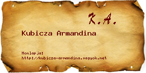 Kubicza Armandina névjegykártya